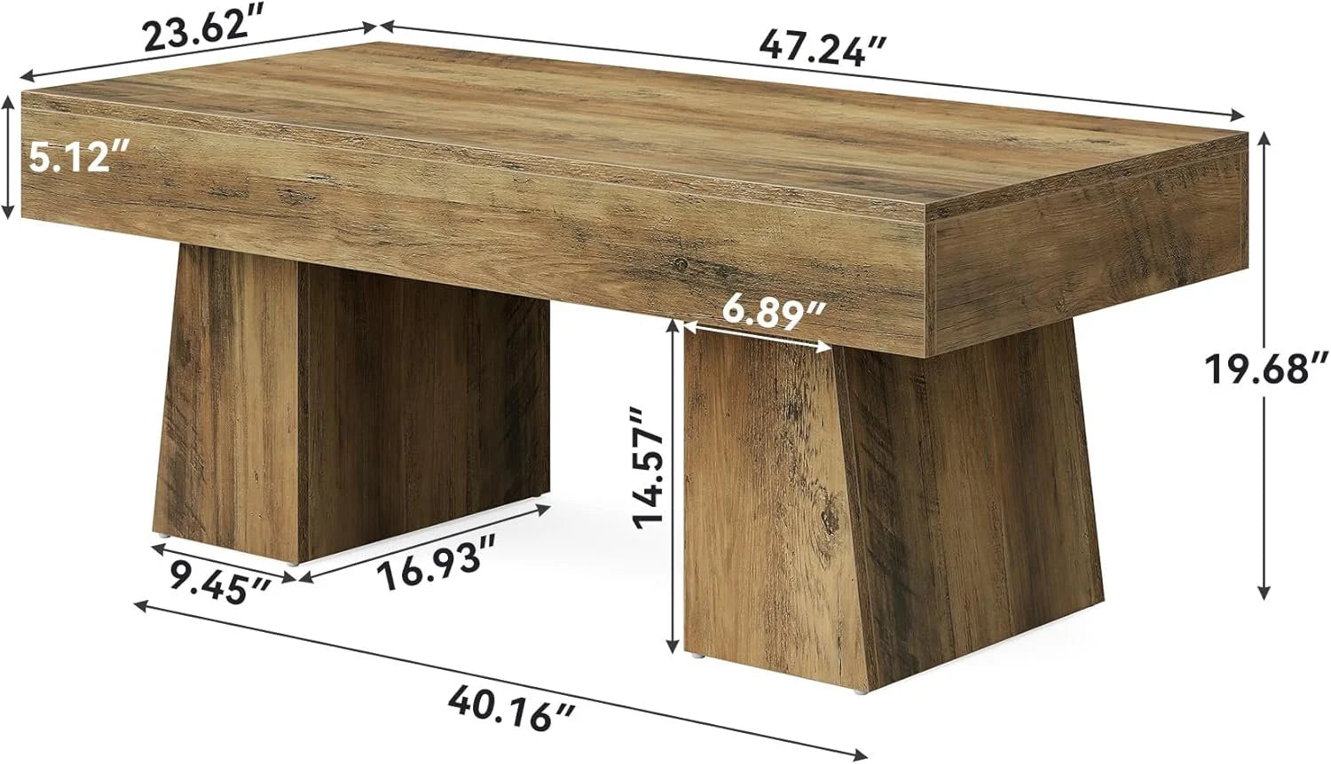 Couchtisch 120 cm rustikal braun