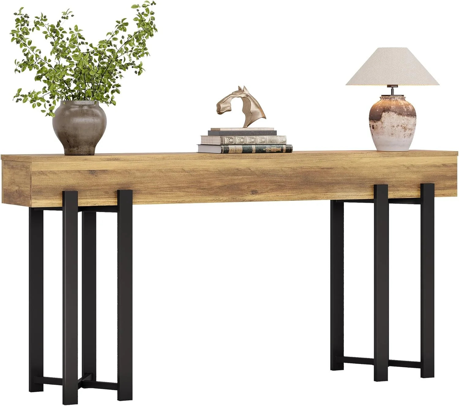 Rustikaler Konsolentisch 160 cm mit Metallgestell