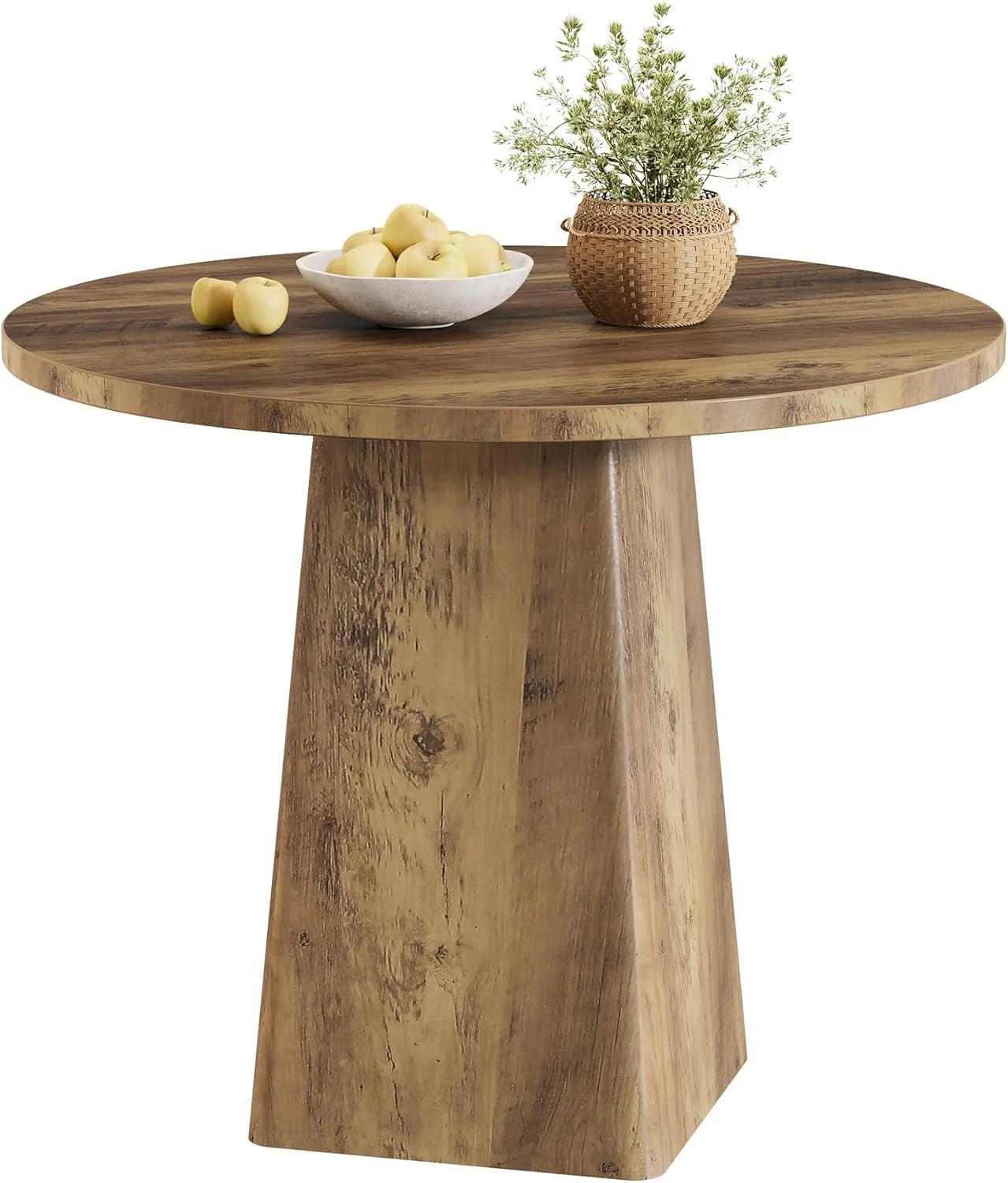 Runder Küchen-Esstisch Landhausstil 80 cm braun