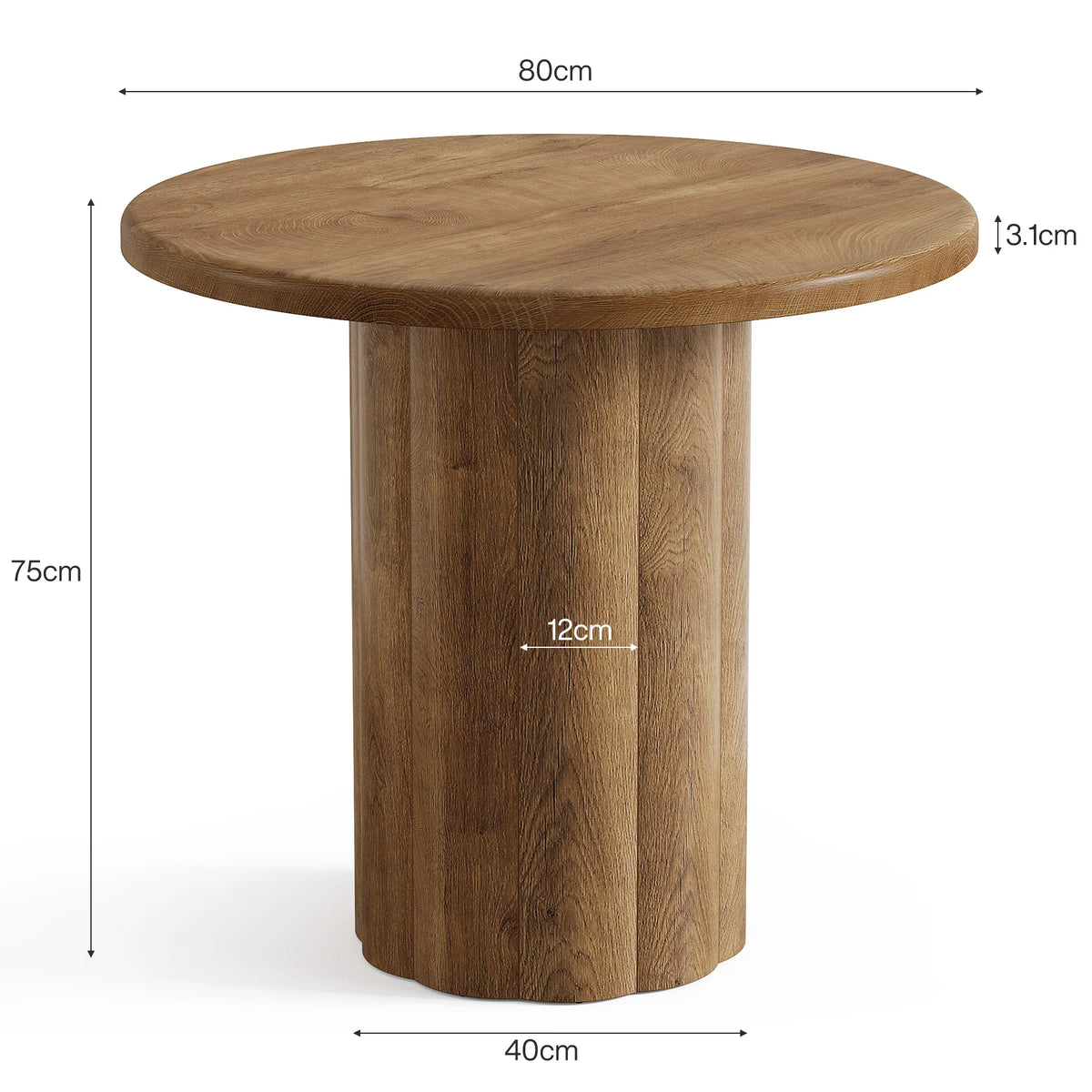 Runder Konferenztisch 80 cm braun