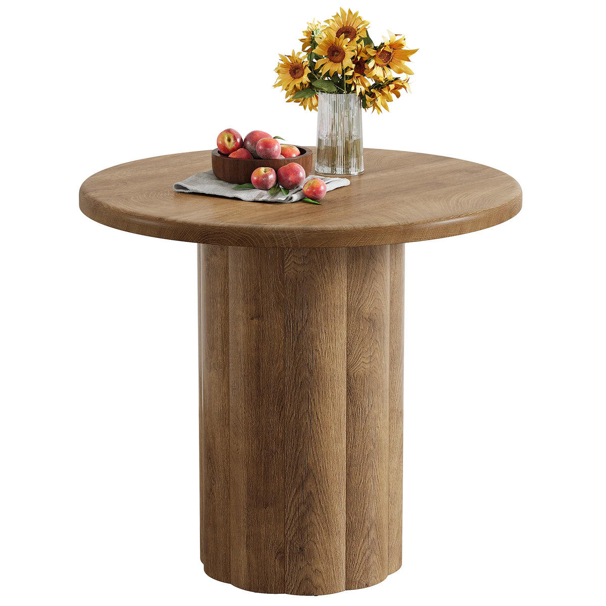 Runder Konferenztisch 80 cm braun
