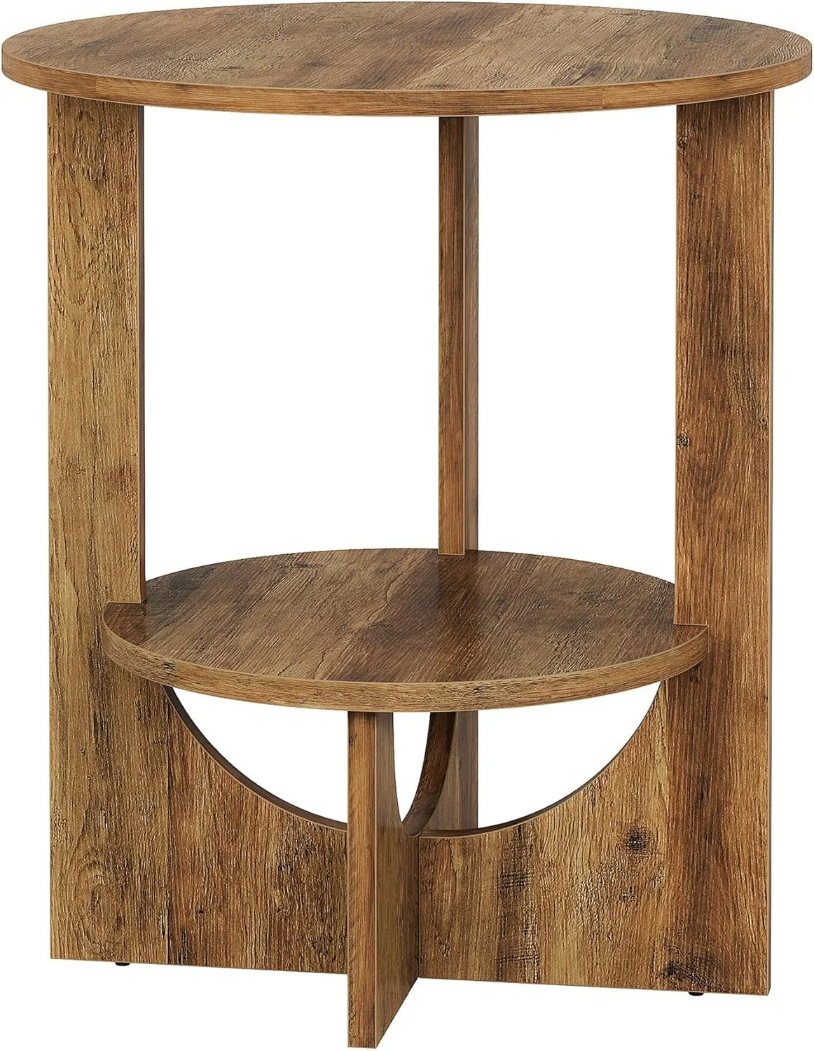 Runder Beistelltisch 2-stöckig 50 cm braun