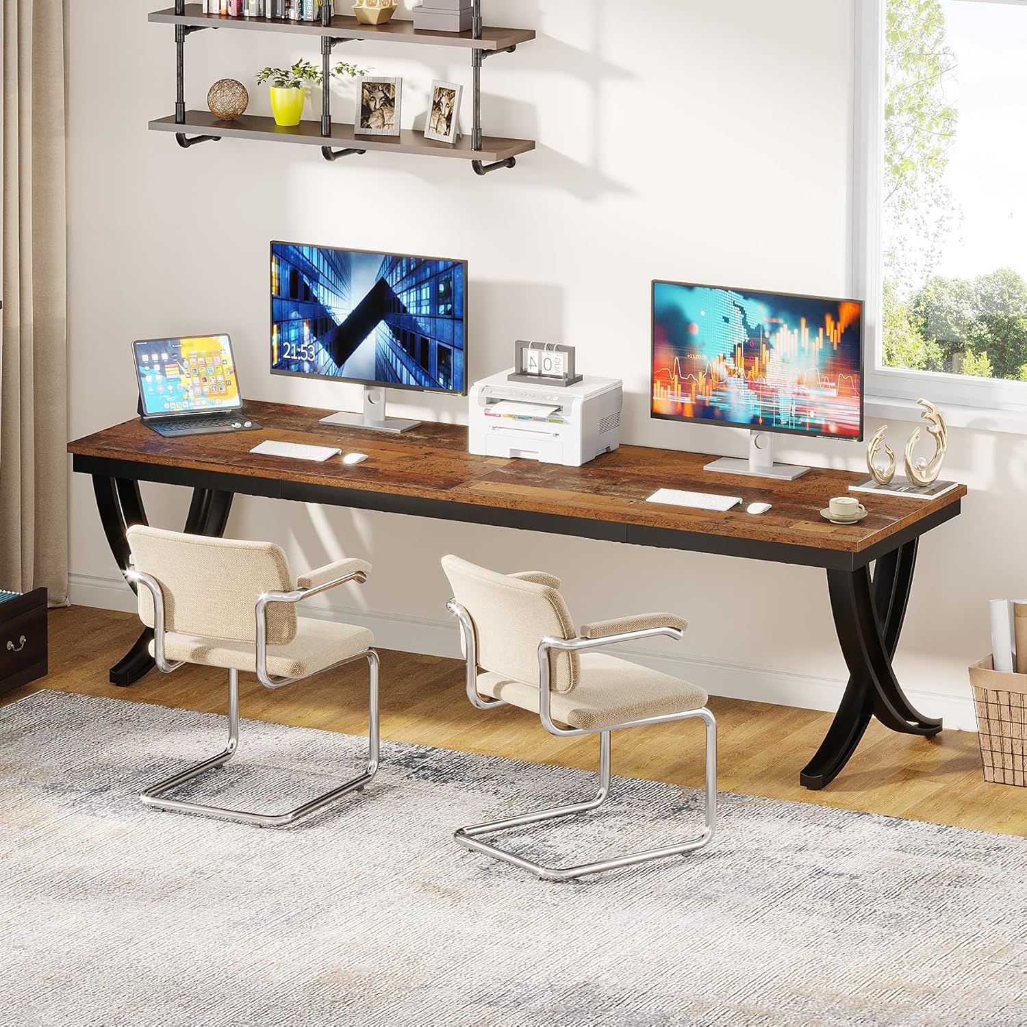 Doppel-Computerschreibtisch 200 cm für 2 Personen