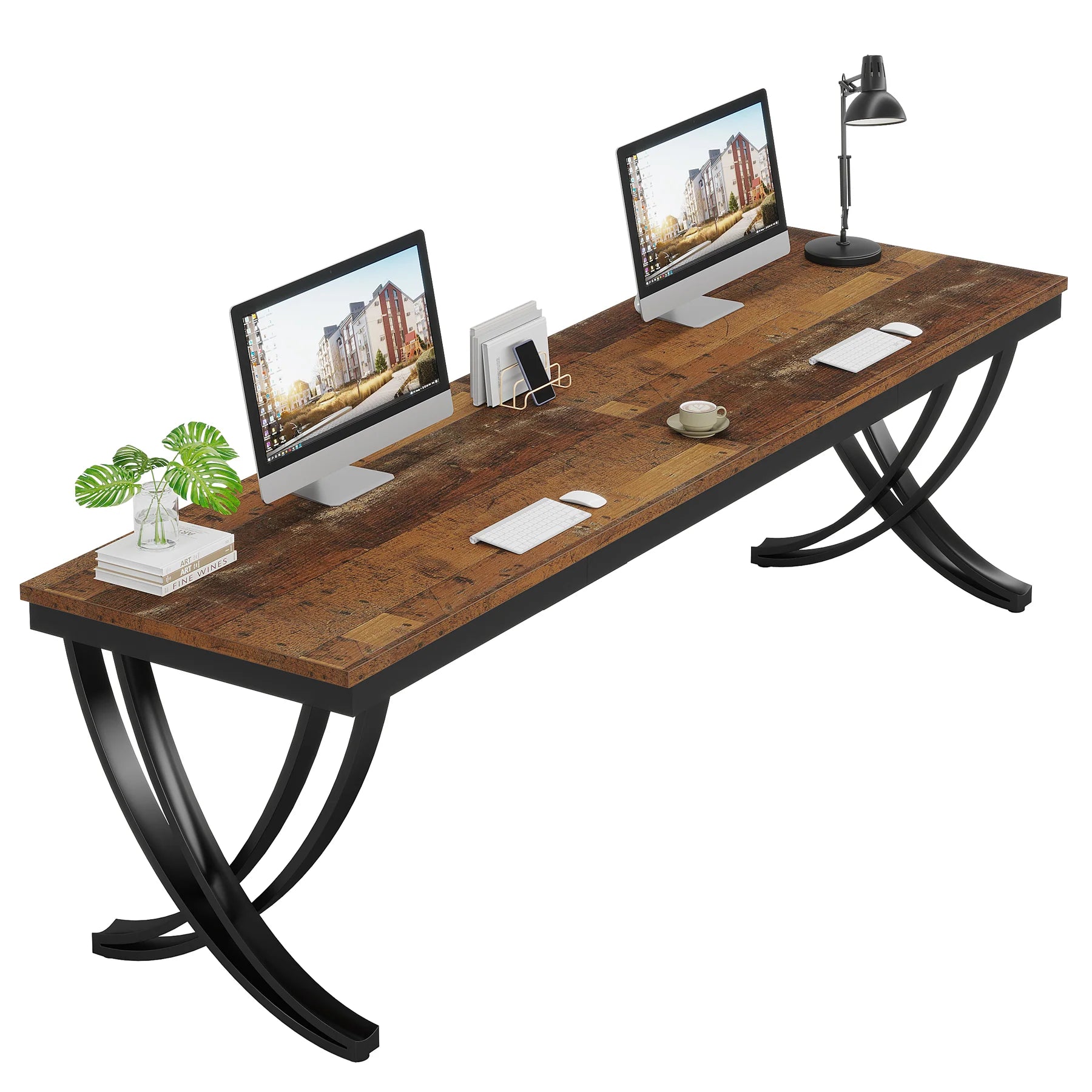 Doppel-Computerschreibtisch 200 cm für 2 Personen