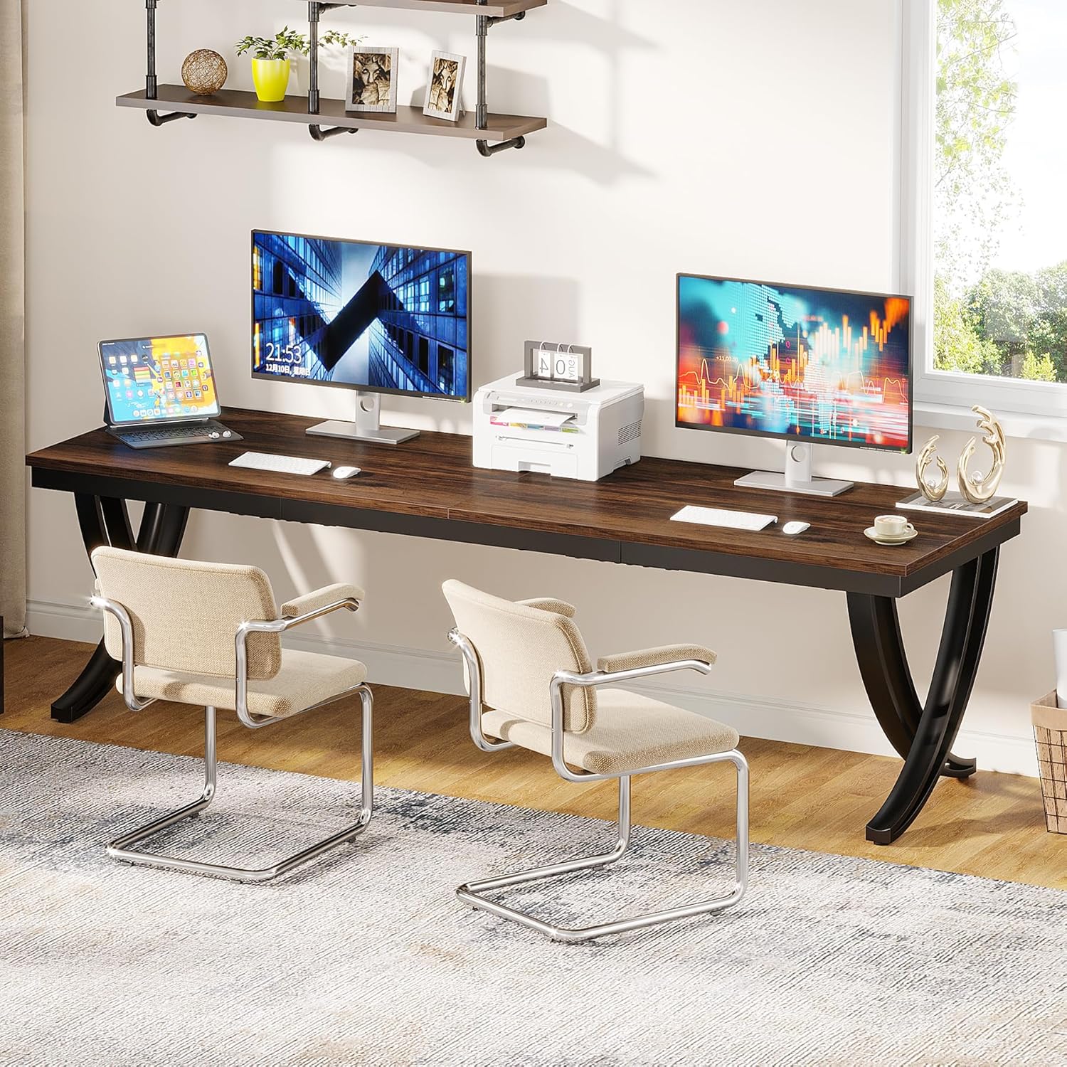 Doppel-Computerschreibtisch 200 cm für 2 Personen