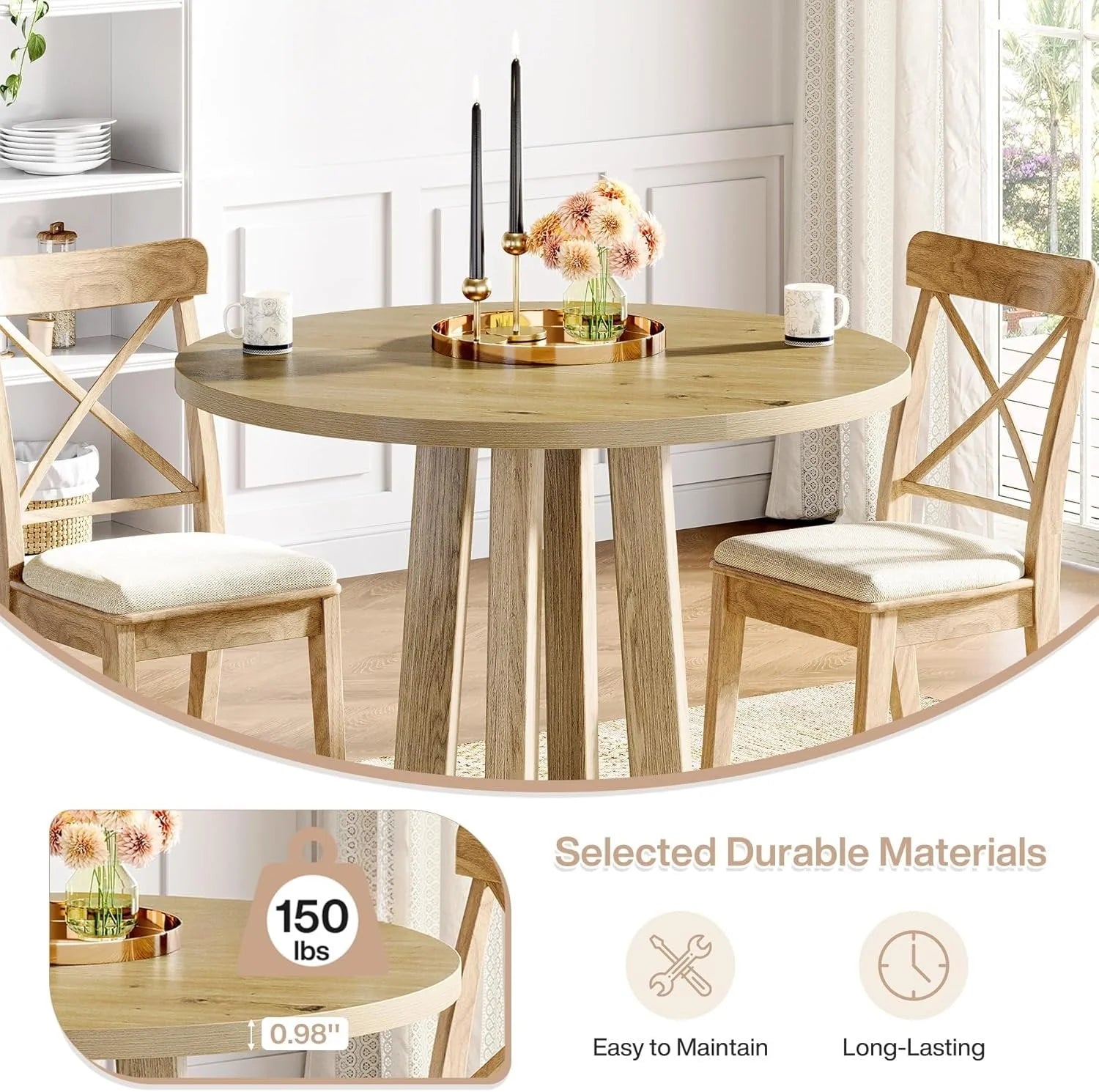 Runder Esstisch Farmhouse 80 cm