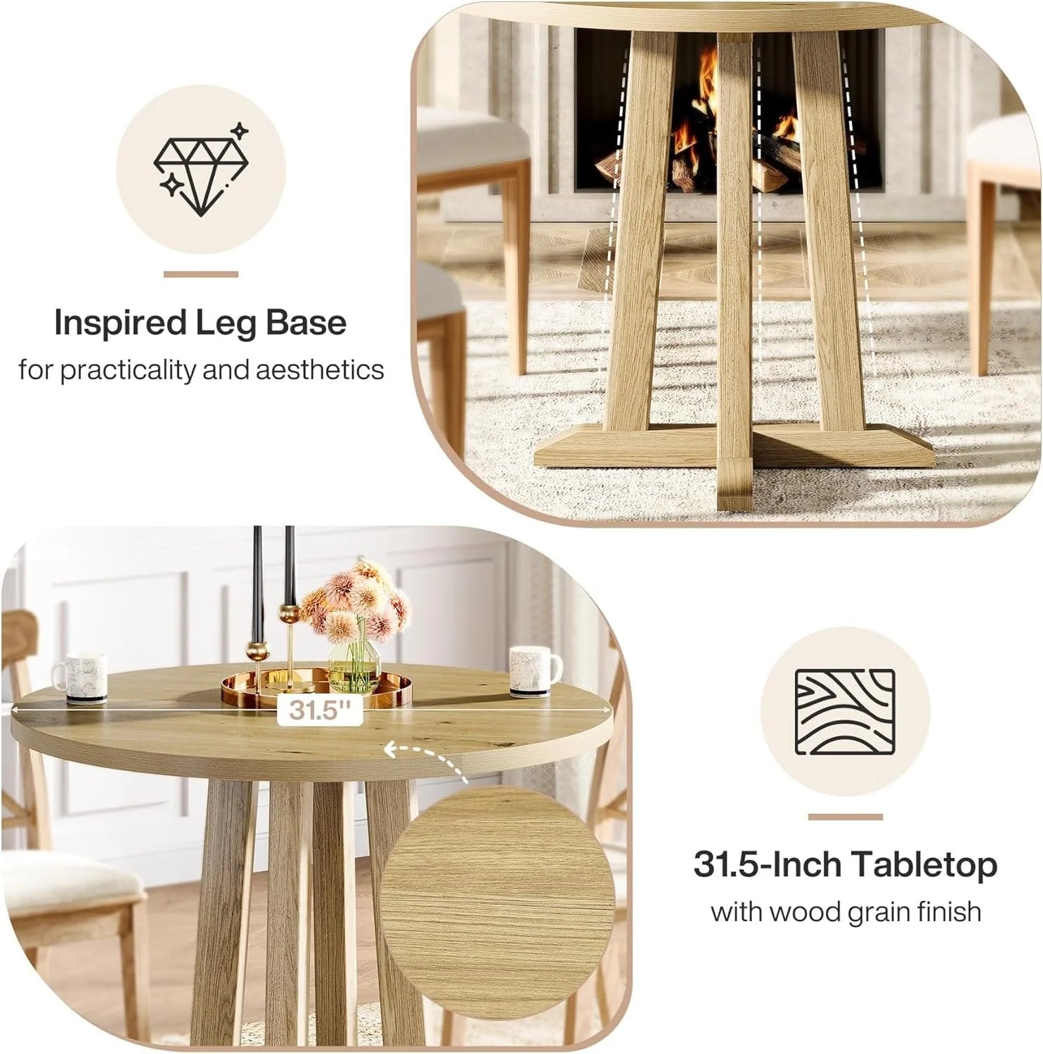 Runder Esstisch Farmhouse 80 cm
