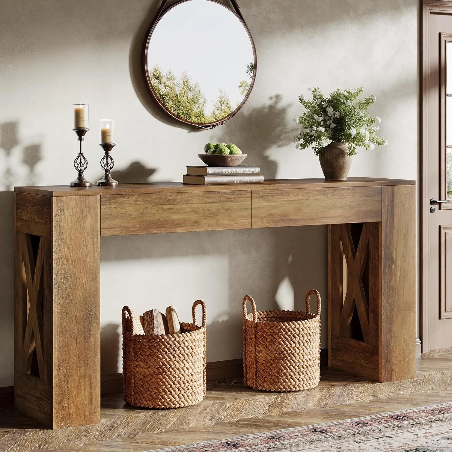 Landhauskonsole 160 cm mit 2 Schubladen