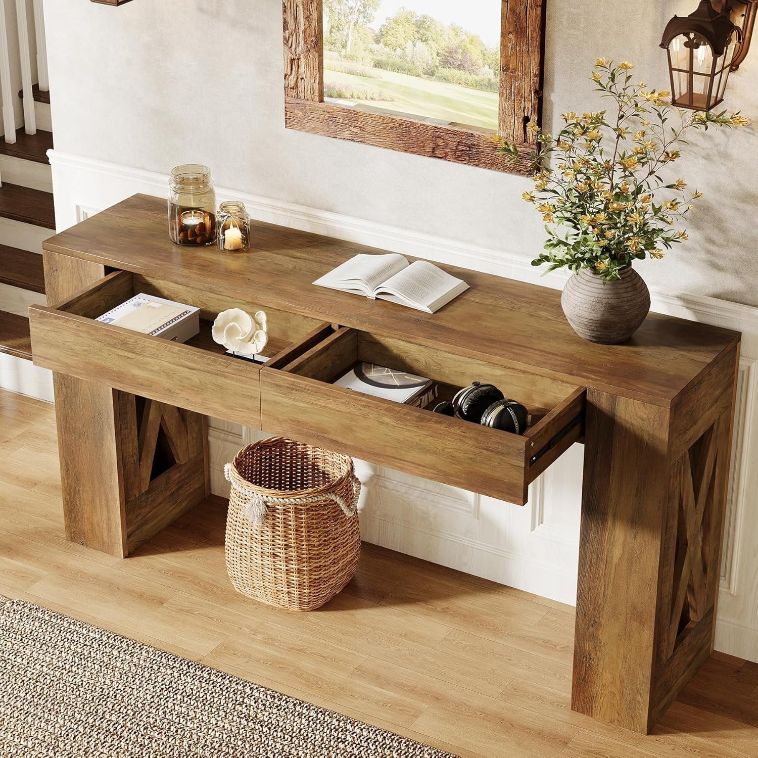 Landhauskonsole 160 cm mit 2 Schubladen