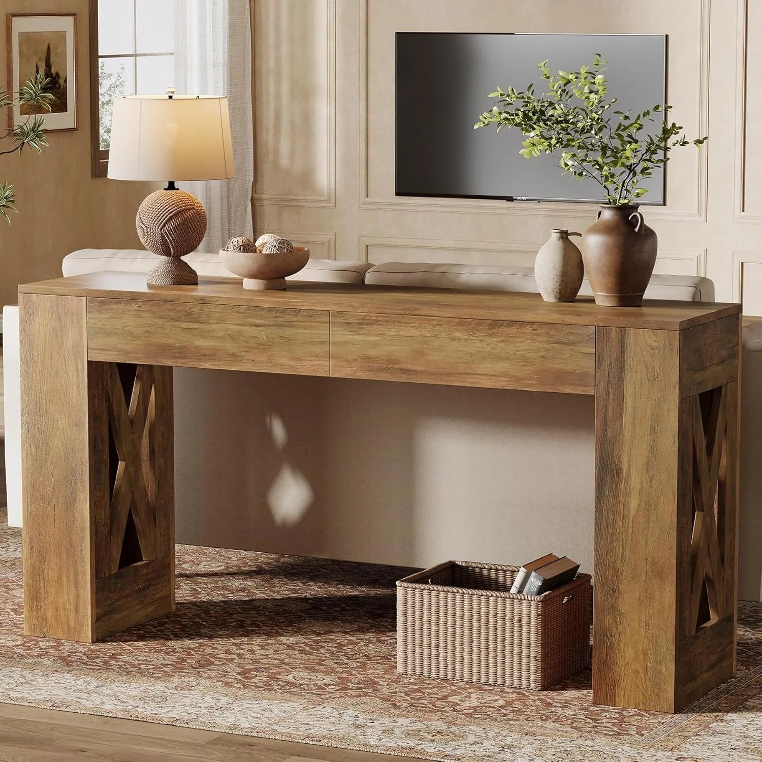 Landhauskonsole 160 cm mit 2 Schubladen