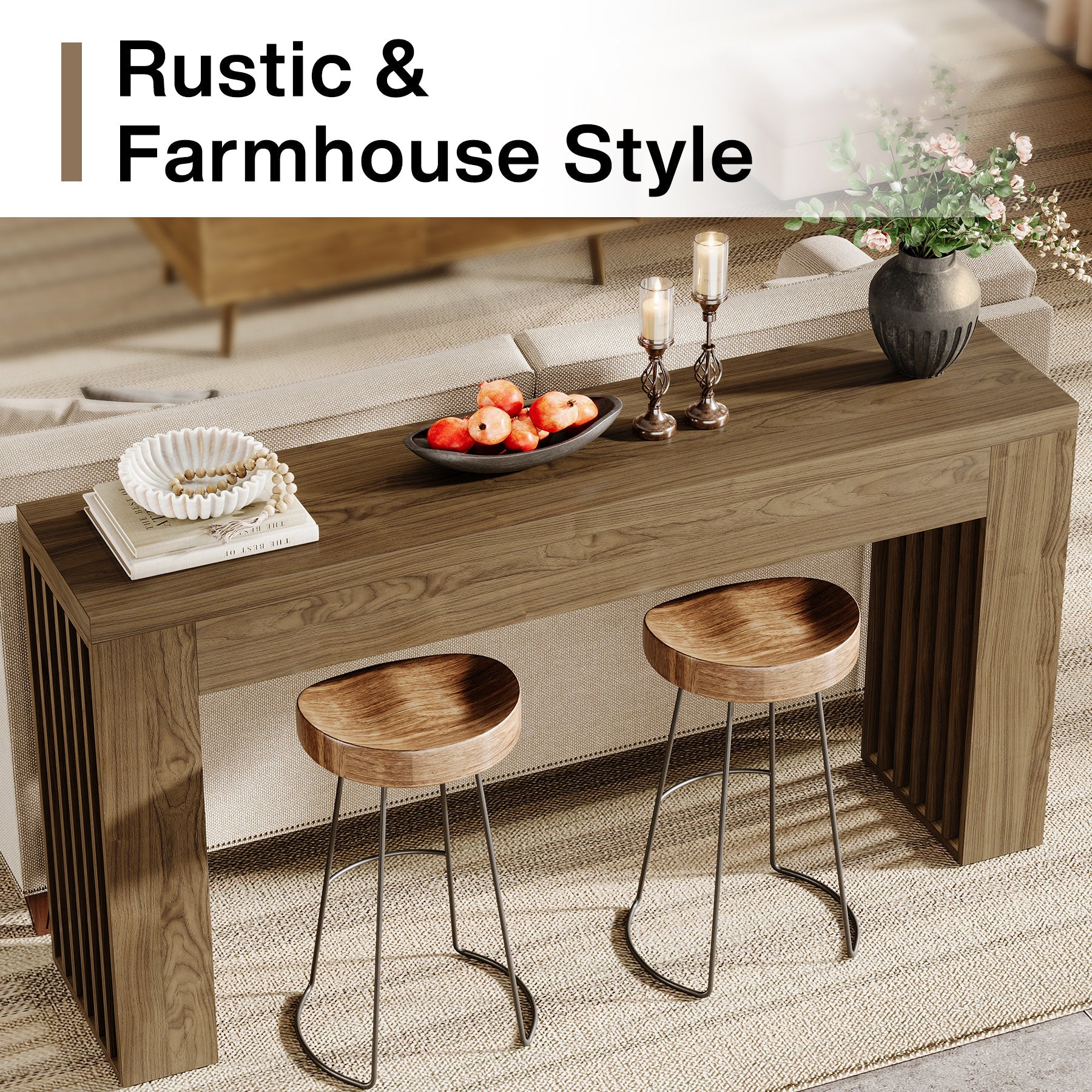 Konsolentisch im Landhausstil 150 cm, braun