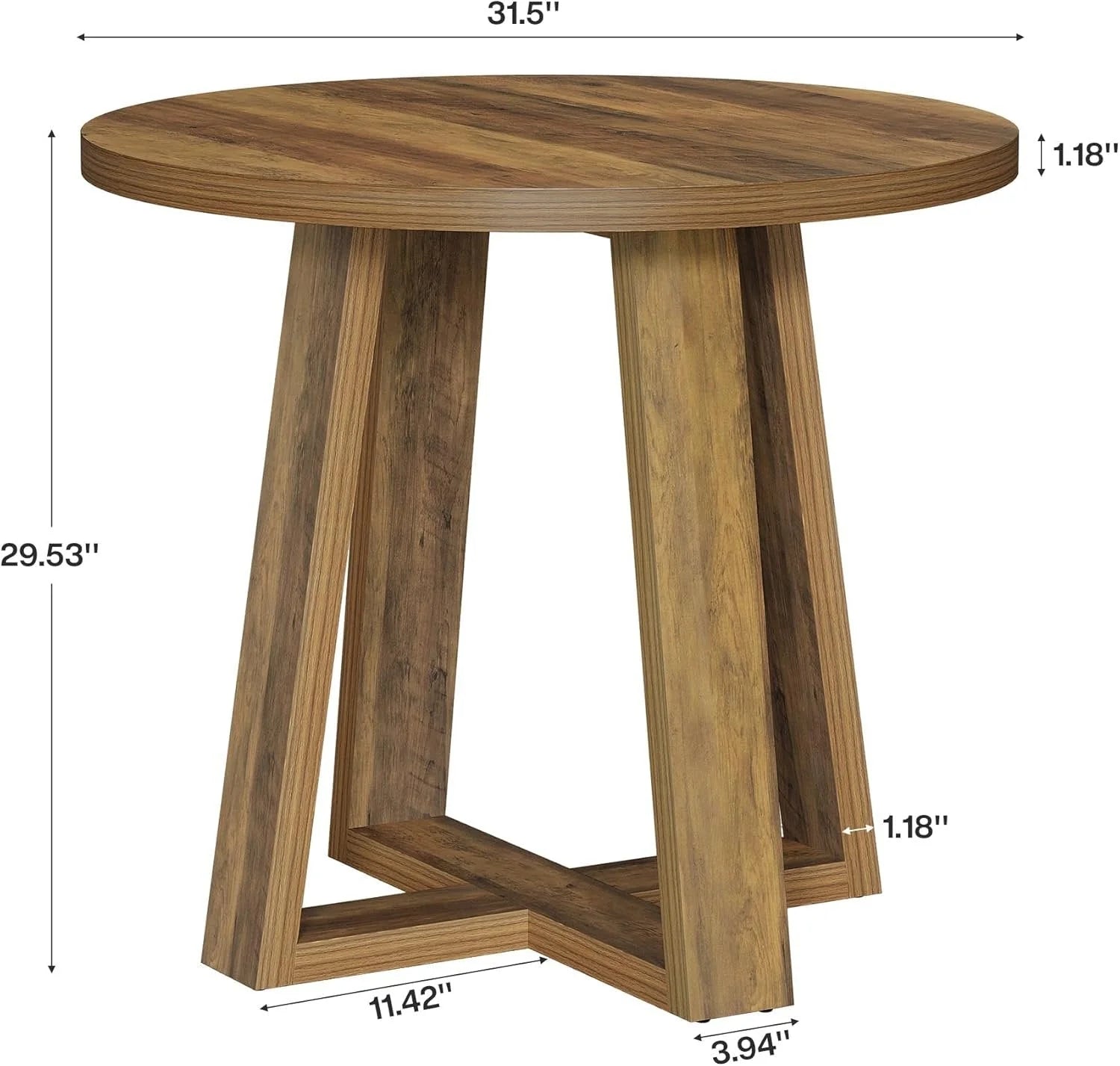 Runder Konferenztisch 80 cm, braun