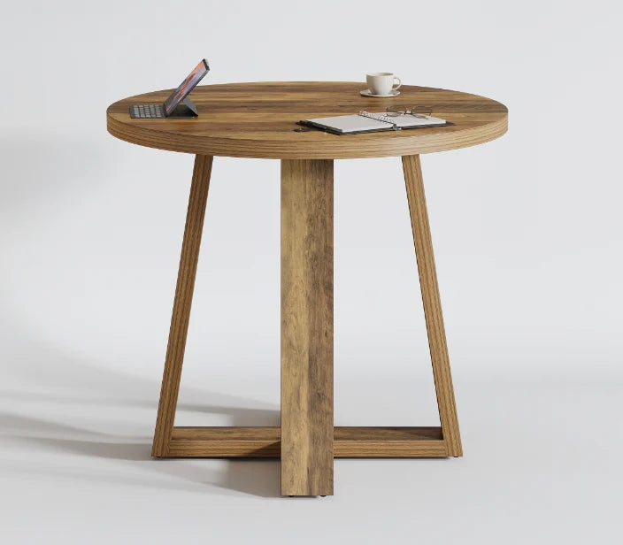 Runder Konferenztisch 80 cm, braun