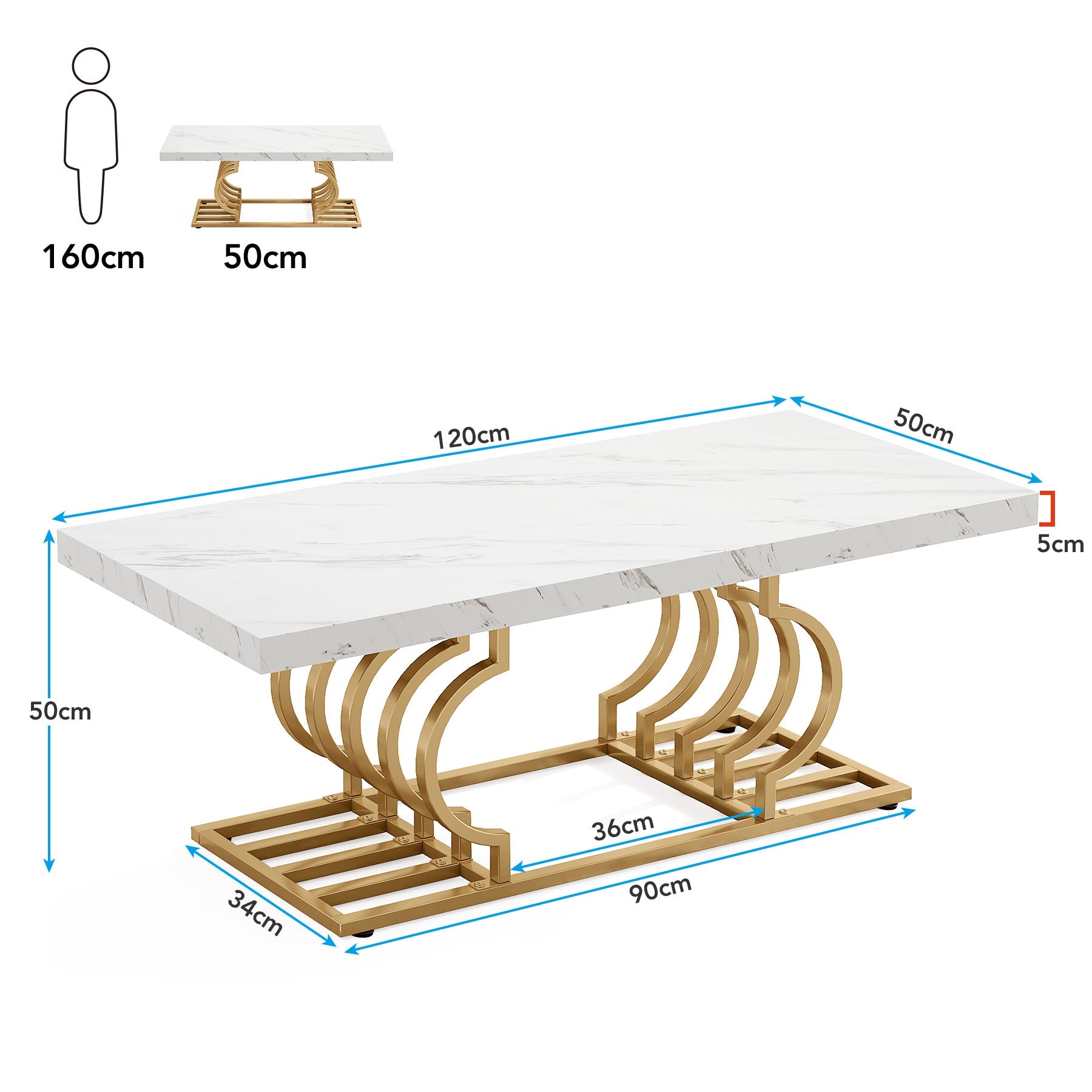 Moderner Couchtisch mit geometrischem Untergestell