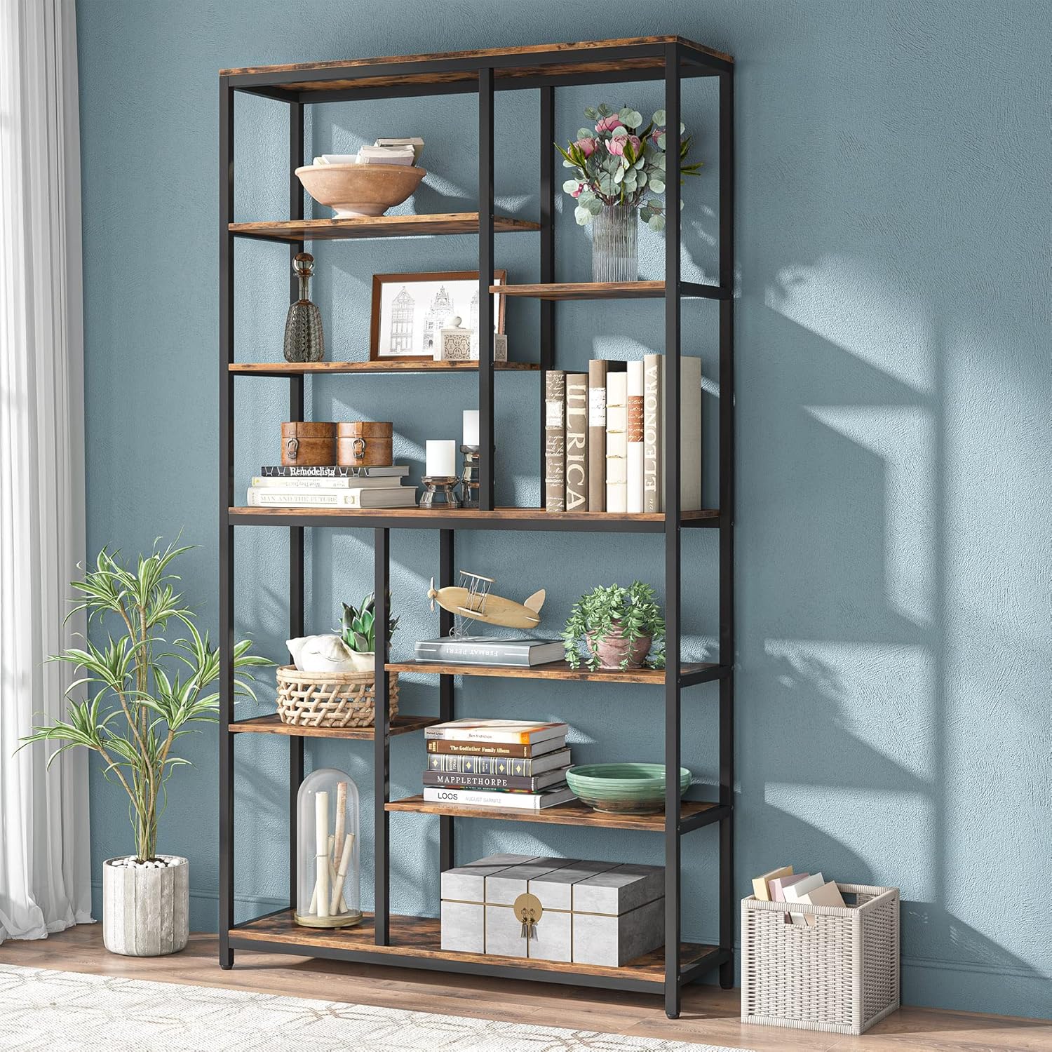 Freistehendes Bibliotheksregal mit 9 Fächern