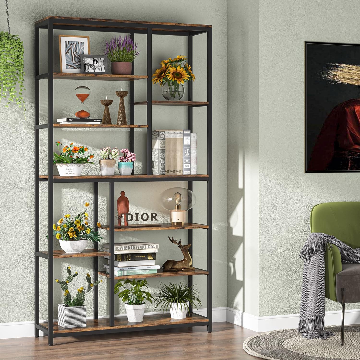 Freistehendes Bibliotheksregal mit 9 Fächern