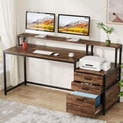 Ergonomischer Computertisch mit Schubladen und Monitorständer