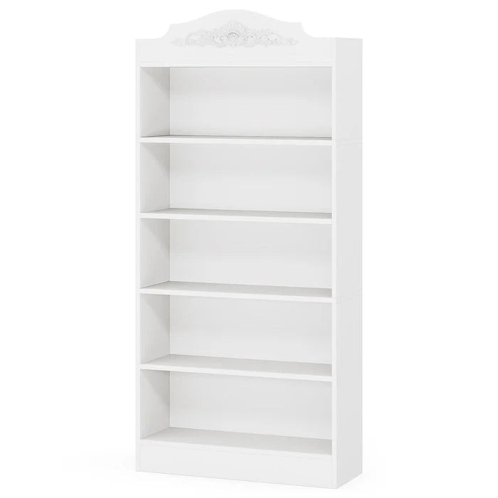 Bücherregal mit 5 Ablagen im Bogen-Design