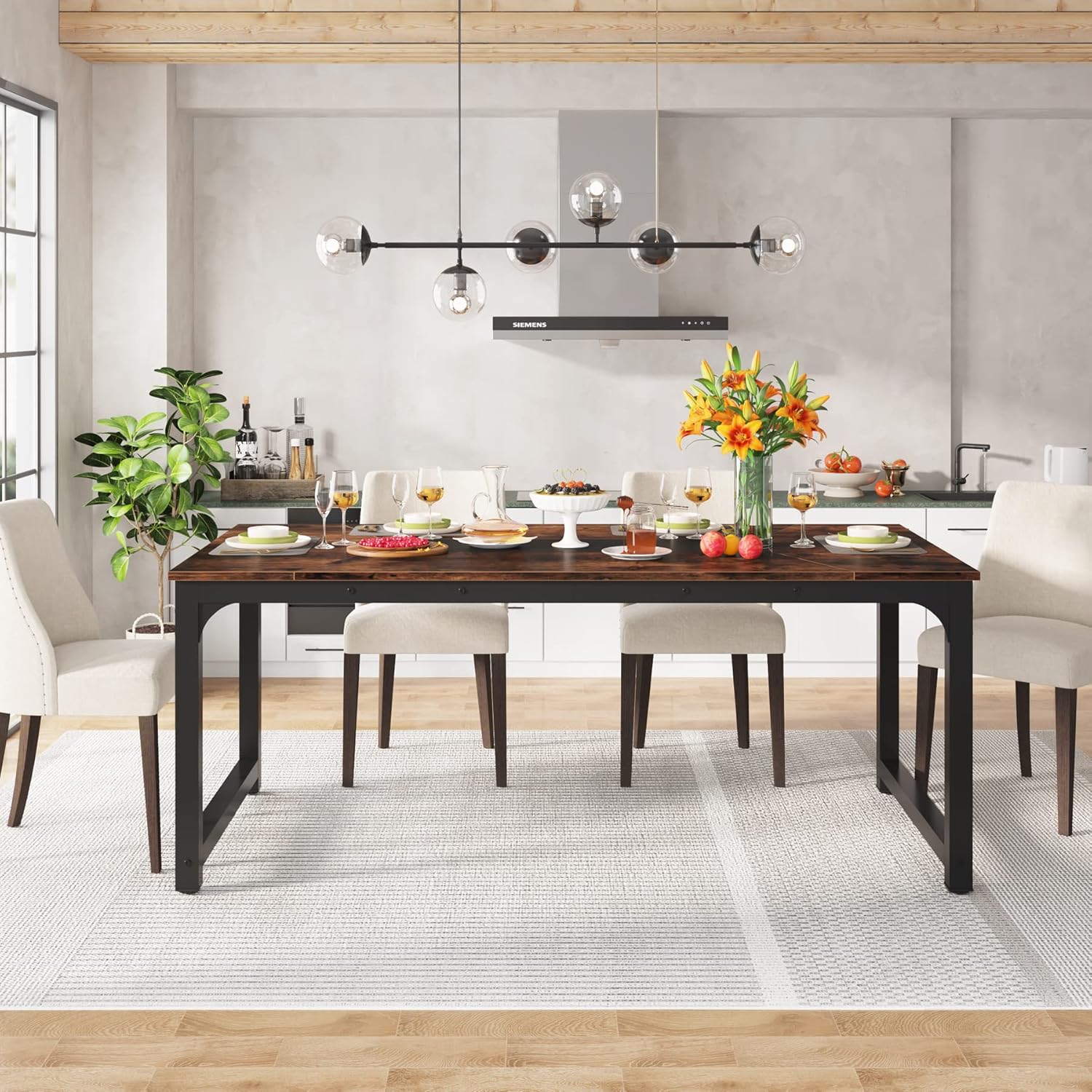 Industrieller Esstisch 180 × 90 cm für 6–8 Personen