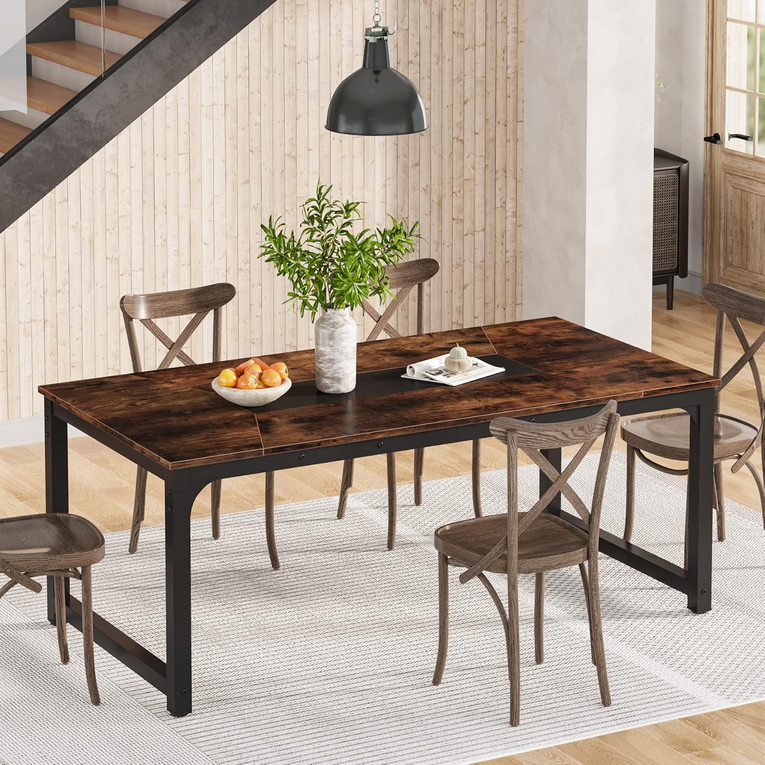 Industrieller Esstisch 180 × 90 cm für 6–8 Personen