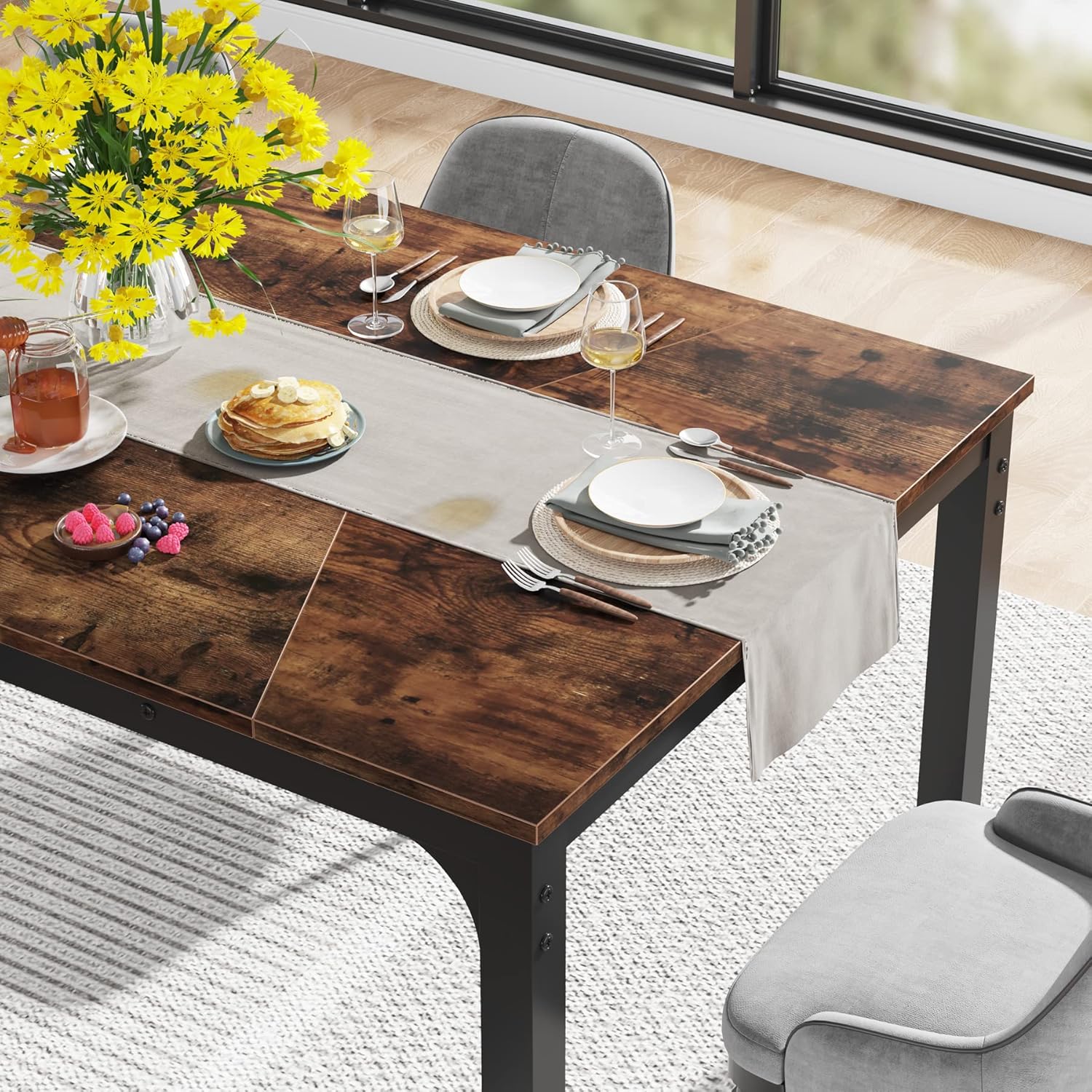 Industrieller Esstisch 180 × 90 cm für 6–8 Personen