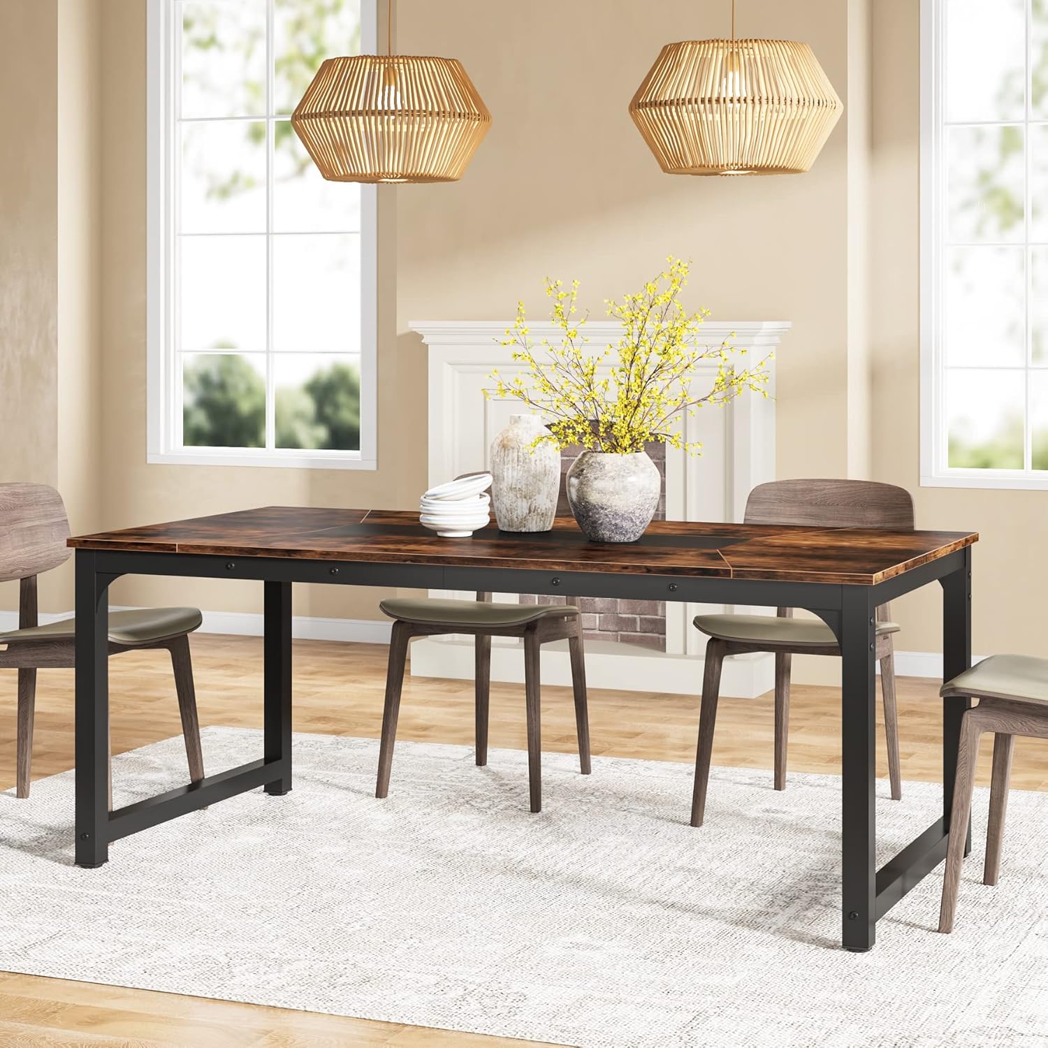 Industrieller Esstisch 180 × 90 cm für 6–8 Personen