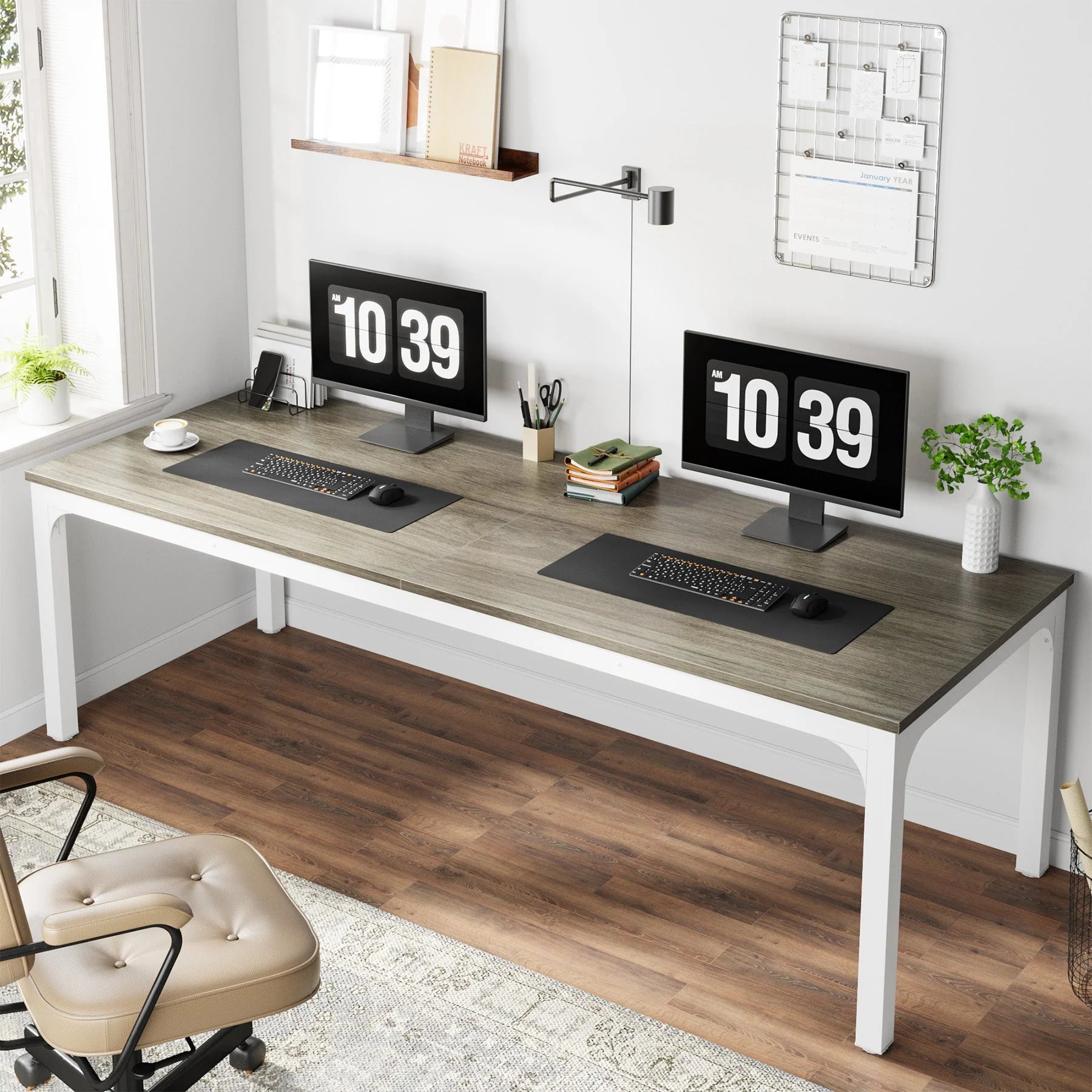 Doppel-Computerschreibtisch 200cm - Arbeitstisch für 2 Personen