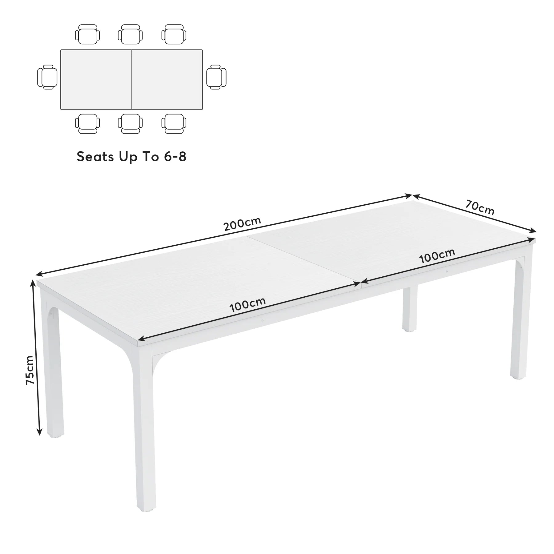 Doppel-Computerschreibtisch 200cm - Arbeitstisch für 2 Personen