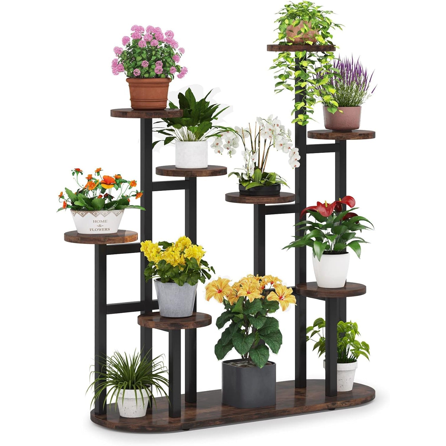 Rustikaler brauner Blumenständer